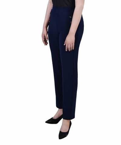 Petite Wide Waist Pull On Pants Blue $13.44 Pants