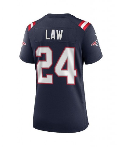 Women's Ty Law Navy New England Patriots Game Retired Player Jersey Navy $64.40 Jersey