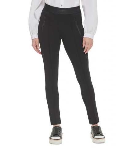 Women's Zip-Detail Pull-On Pants Black $49.75 Pants