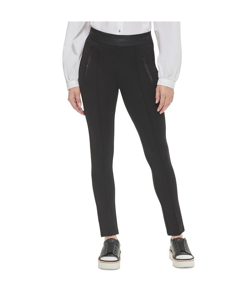 Women's Zip-Detail Pull-On Pants Black $49.75 Pants