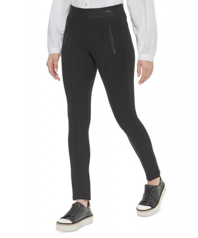 Women's Zip-Detail Pull-On Pants Black $49.75 Pants