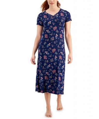 Women's Short-Sleeve Floral Nightgown Medieval Blue Floral $15.65 Sleepwear