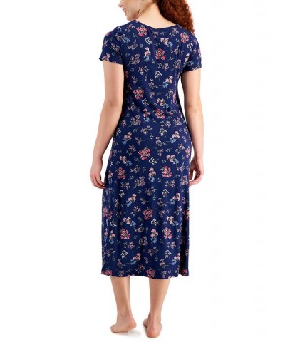 Women's Short-Sleeve Floral Nightgown Medieval Blue Floral $15.65 Sleepwear