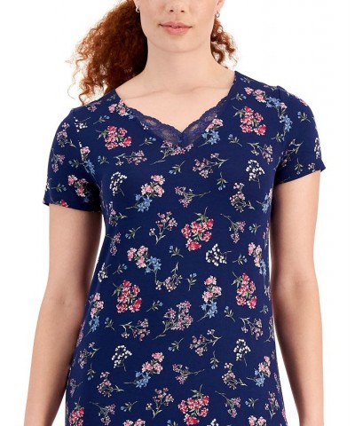 Women's Short-Sleeve Floral Nightgown Medieval Blue Floral $15.65 Sleepwear