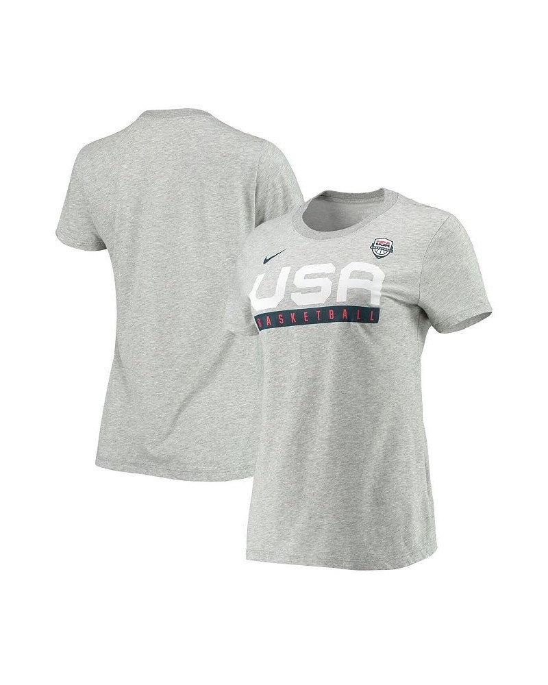 Women's Heathered Gray USA Basketball Performance T-shirt Heathered Gray $20.25 T-Shirts