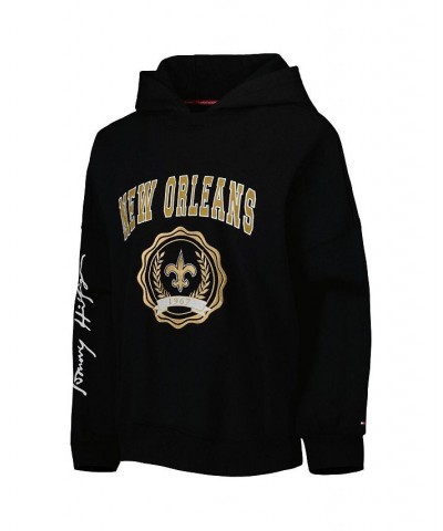 Women's Black New Orleans Saints Becca Drop Shoulder Pullover Hoodie Black $38.70 Sweatshirts