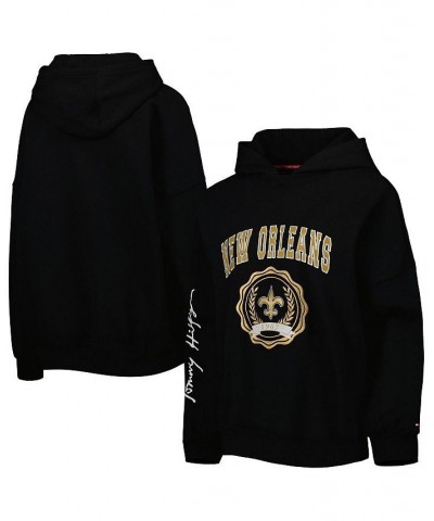 Women's Black New Orleans Saints Becca Drop Shoulder Pullover Hoodie Black $38.70 Sweatshirts