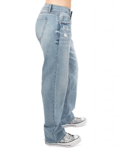 Juniors' Low-Rise Baggy Faded Jeans Dark Wash $29.64 Jeans