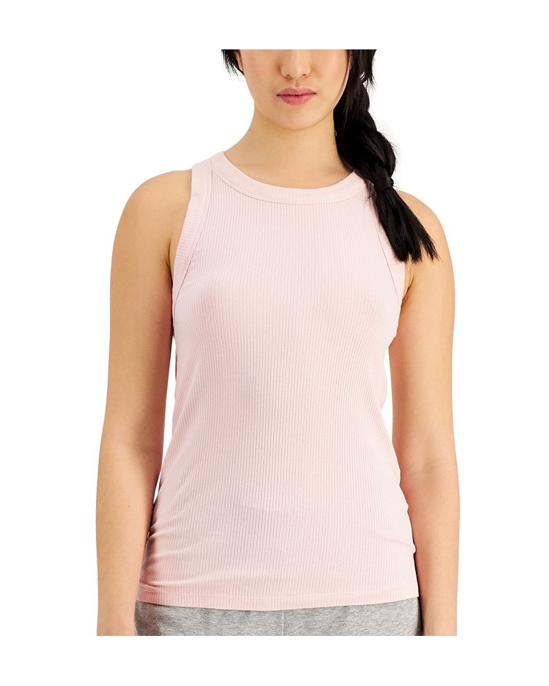 Women's High-Neck Pajama Tank Top Pink $10.42 Sleepwear