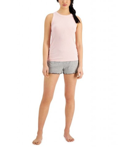 Women's High-Neck Pajama Tank Top Pink $10.42 Sleepwear