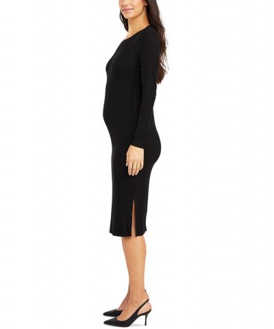 Ribbed Midi Maternity Dress Black $19.20 Dresses