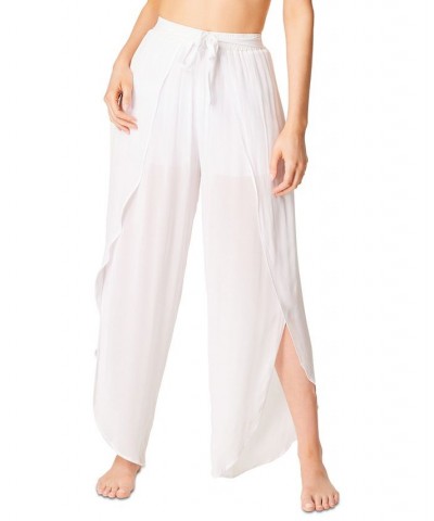 Women's Lickity Split Tie-Front Bandeau Top & Tie-Waist Beach Pants White $40.56 Swimsuits