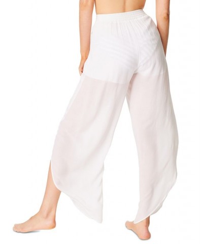 Women's Lickity Split Tie-Front Bandeau Top & Tie-Waist Beach Pants White $40.56 Swimsuits