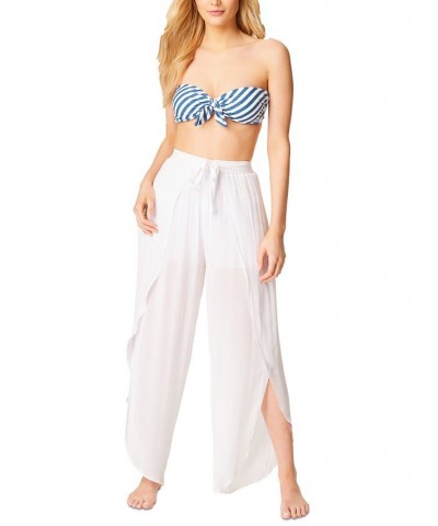 Women's Lickity Split Tie-Front Bandeau Top & Tie-Waist Beach Pants White $40.56 Swimsuits