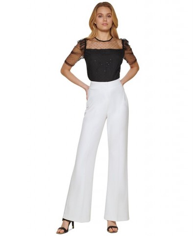 Women's High-Rise Wide-Leg Career Pants Ivory $34.24 Pants