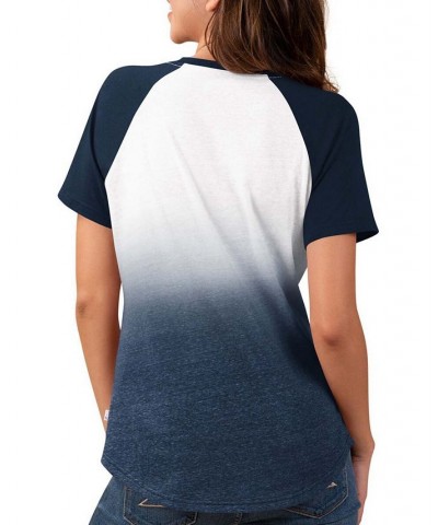 Women's Navy White New York Yankees Shortstop Ombre Raglan V-Neck T-shirt Navy, White $31.79 Tops