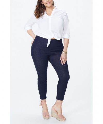 Plus Size Skinny Ankle Pull-On Side Slit Jeans Rinse $38.66 Jeans