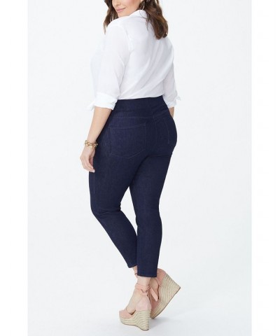 Plus Size Skinny Ankle Pull-On Side Slit Jeans Rinse $38.66 Jeans