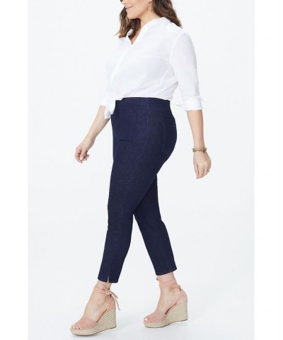 Plus Size Skinny Ankle Pull-On Side Slit Jeans Rinse $38.66 Jeans