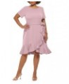 Plus Size Round-Neck Ruffle Hem Dress Cherry Blossom $52.79 Dresses