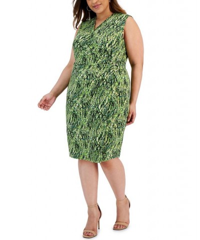 Plus Size Printed Sleeveless Wrap Dress Kiwi Multi $44.69 Dresses