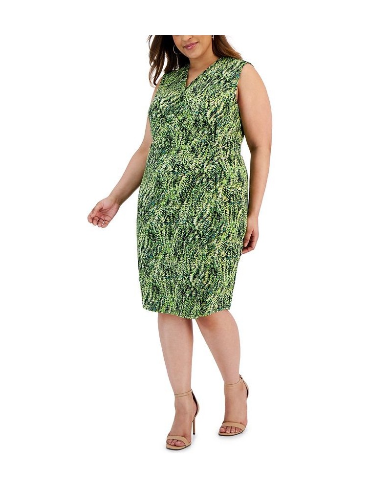 Plus Size Printed Sleeveless Wrap Dress Kiwi Multi $44.69 Dresses