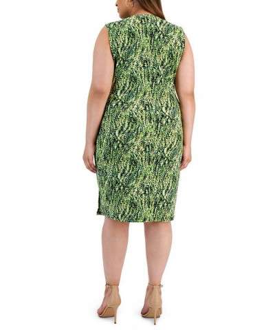 Plus Size Printed Sleeveless Wrap Dress Kiwi Multi $44.69 Dresses