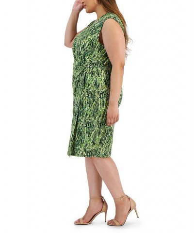 Plus Size Printed Sleeveless Wrap Dress Kiwi Multi $44.69 Dresses