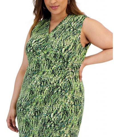 Plus Size Printed Sleeveless Wrap Dress Kiwi Multi $44.69 Dresses