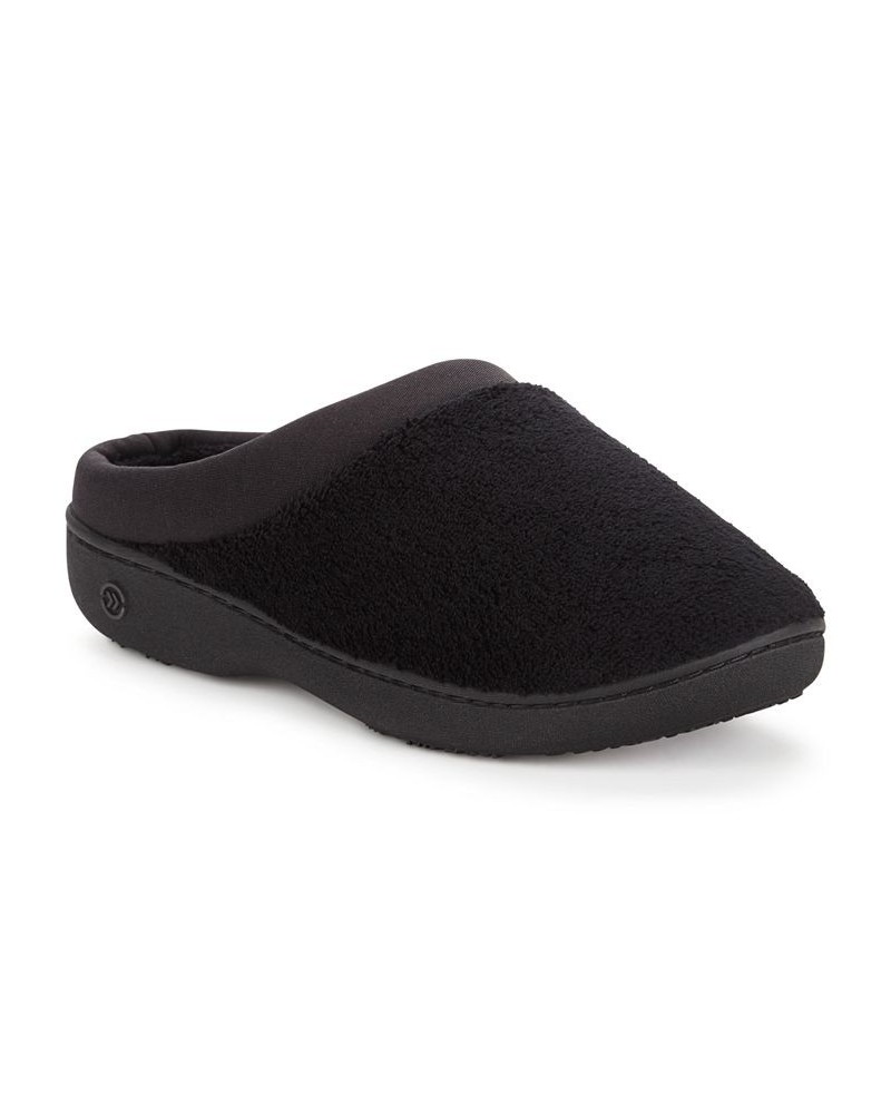 Microterry Pillowstep Slippers with Satin Trim Black $22.40 Shoes