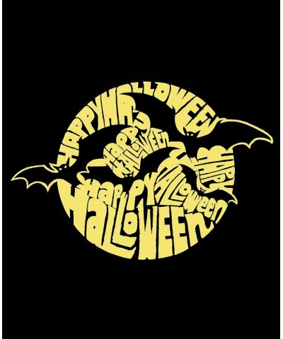 Women's Halloween Bats Word Art T-shirt Black $17.84 Tops