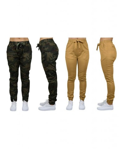 Women's Basic Stretch Twill Joggers Pack of 2 Black-Olive $28.08 Pants