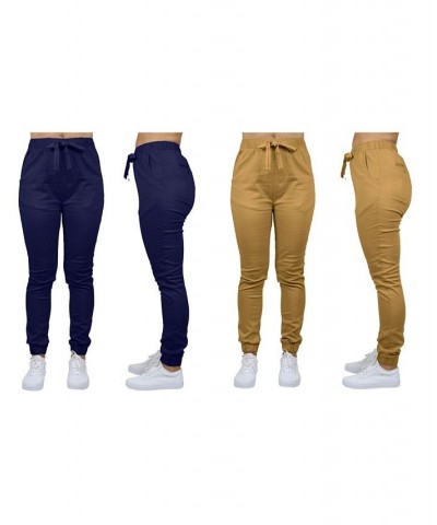 Women's Basic Stretch Twill Joggers Pack of 2 Black-Olive $28.08 Pants