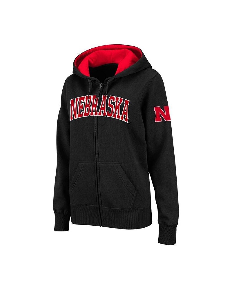 Women's Stadium Athletic Black Nebraska Huskers Arched Name Full-Zip Hoodie Black $29.25 Sweatshirts