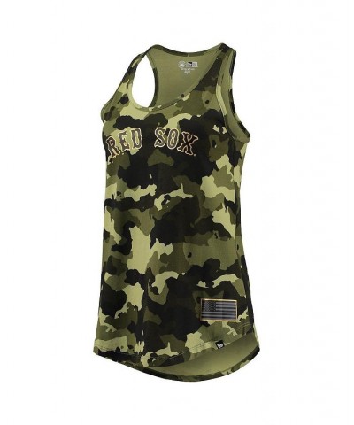 Women's Green Boston Red Sox 2022 MLB Armed Forces Day Camo Racerback Tank Top Green $23.59 Tops