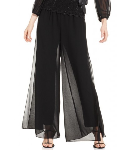 Wide-Leg Chiffon Pants Black $42.57 Pants