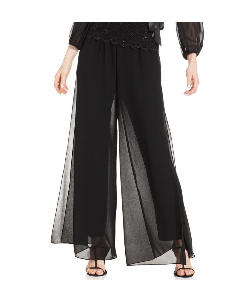 Wide-Leg Chiffon Pants Black $42.57 Pants