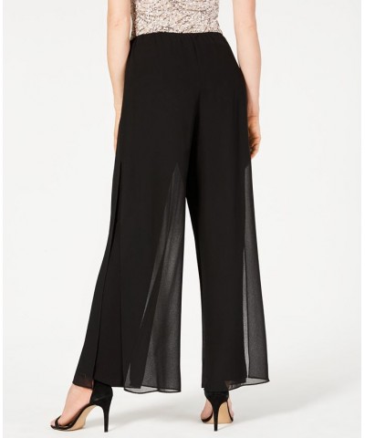 Wide-Leg Chiffon Pants Black $42.57 Pants