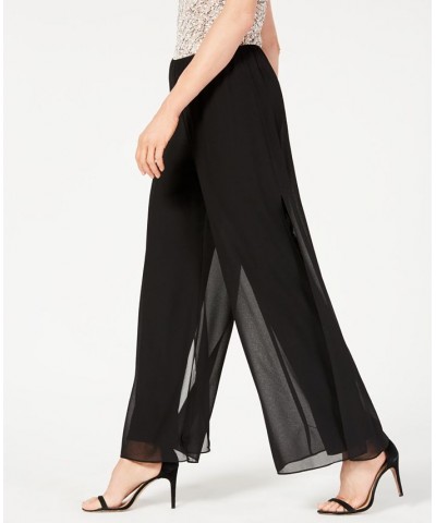 Wide-Leg Chiffon Pants Black $42.57 Pants