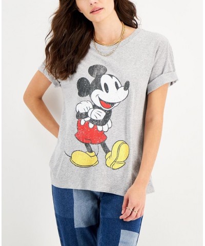 Juniors' Classic Mickey Graphic T-Shirt Heather Grey $11.39 Tops