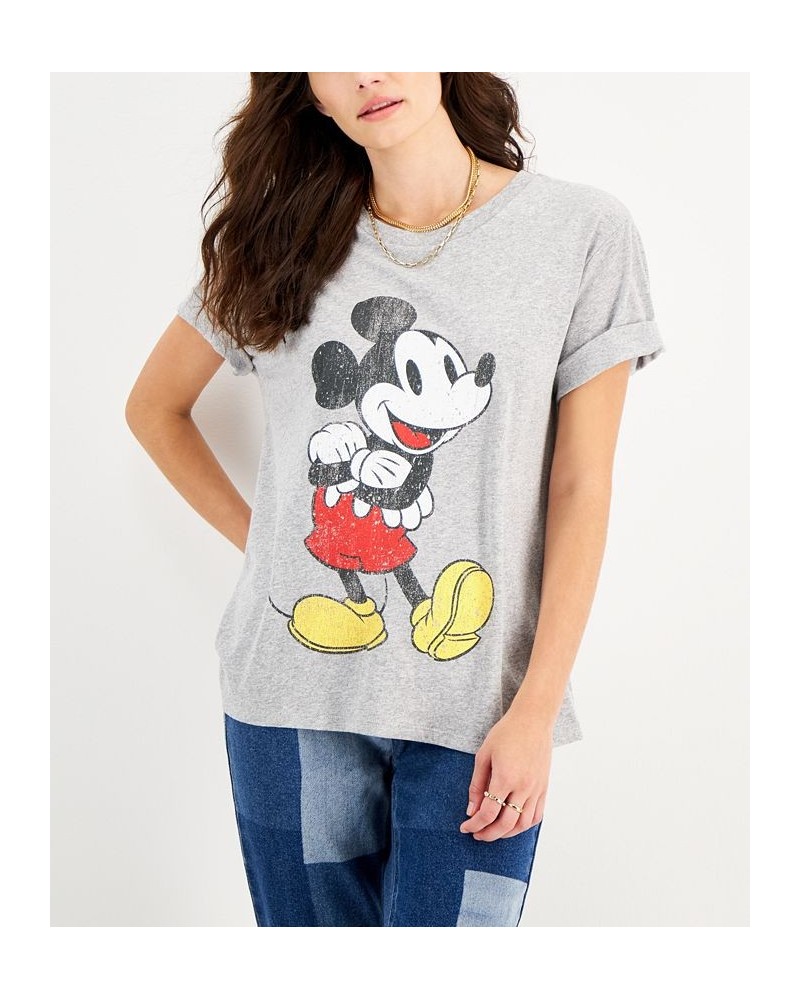 Juniors' Classic Mickey Graphic T-Shirt Heather Grey $11.39 Tops