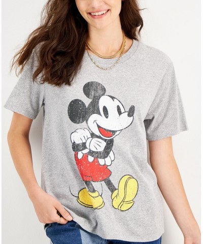 Juniors' Classic Mickey Graphic T-Shirt Heather Grey $11.39 Tops