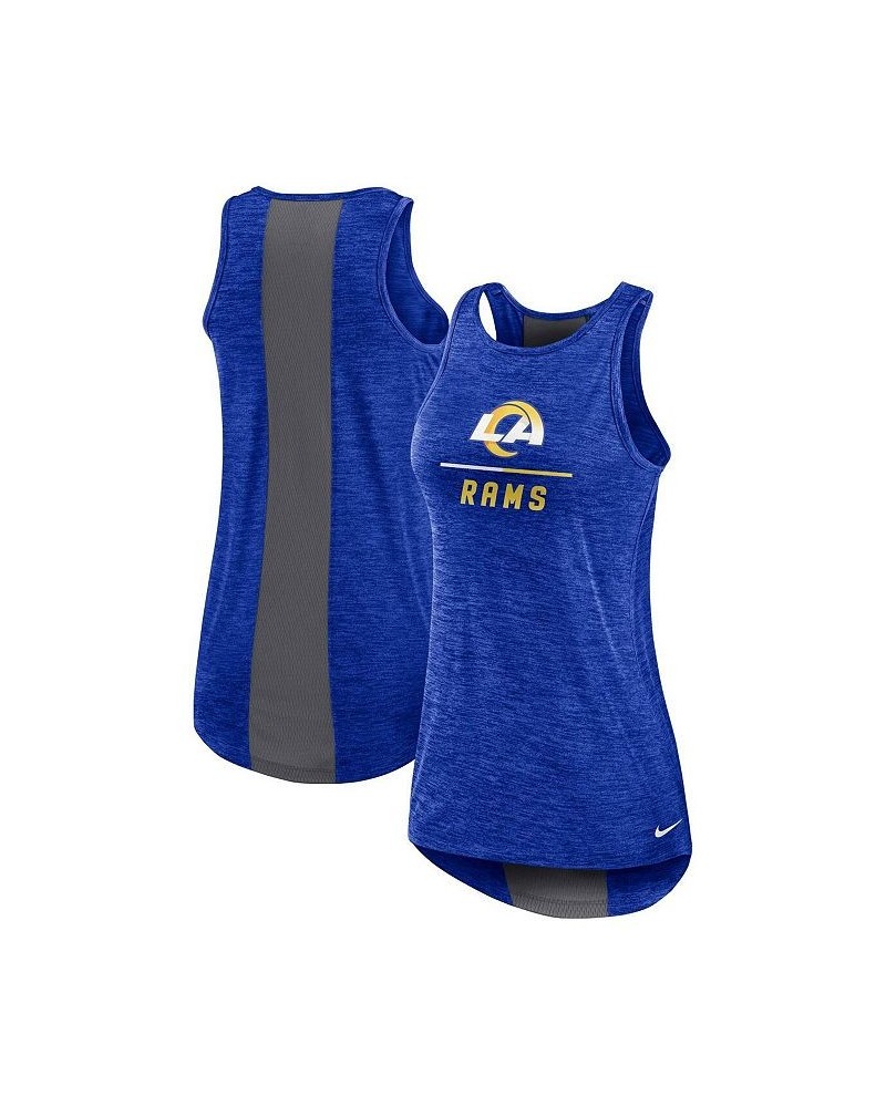 Women's Royal Los Angeles Rams High Neck Performance Tank Top Royal $26.99 Tops