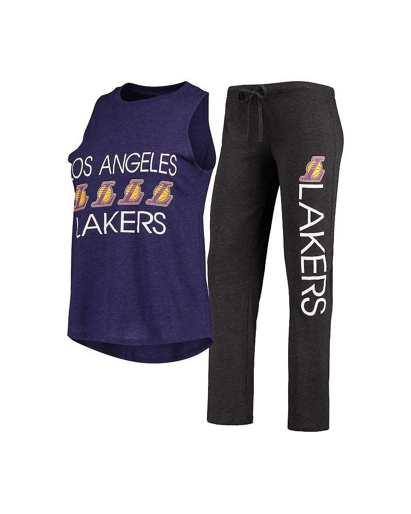 Women's Black Purple Los Angeles Lakers Tank Top and Pants Sleep Set Black, Purple $35.09 Pajama