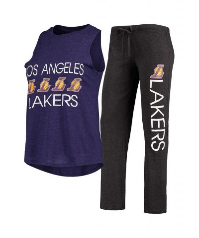 Women's Black Purple Los Angeles Lakers Tank Top and Pants Sleep Set Black, Purple $35.09 Pajama