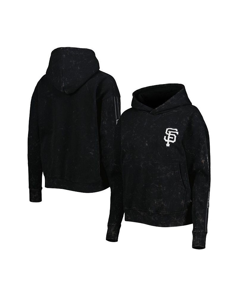 Women's Black San Francisco Giants Marble Pullover Hoodie Black $50.60 Sweatshirts