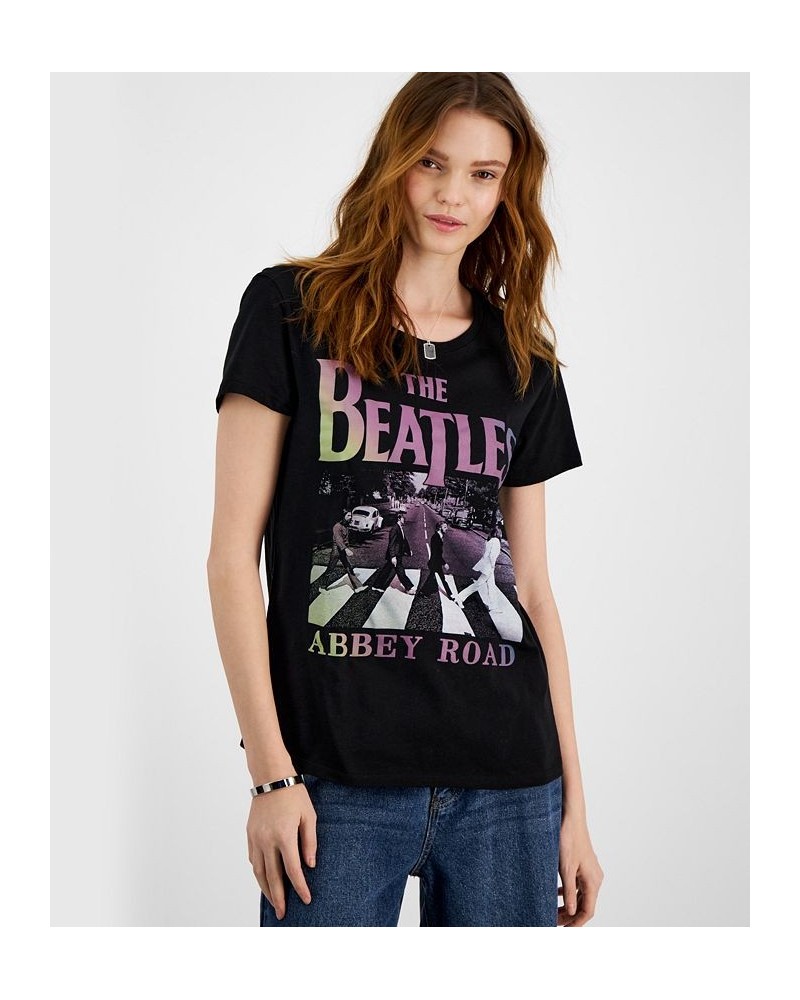 Juniors' Beatles Abbey Road Graphic T-Shirt Black $10.82 Tops