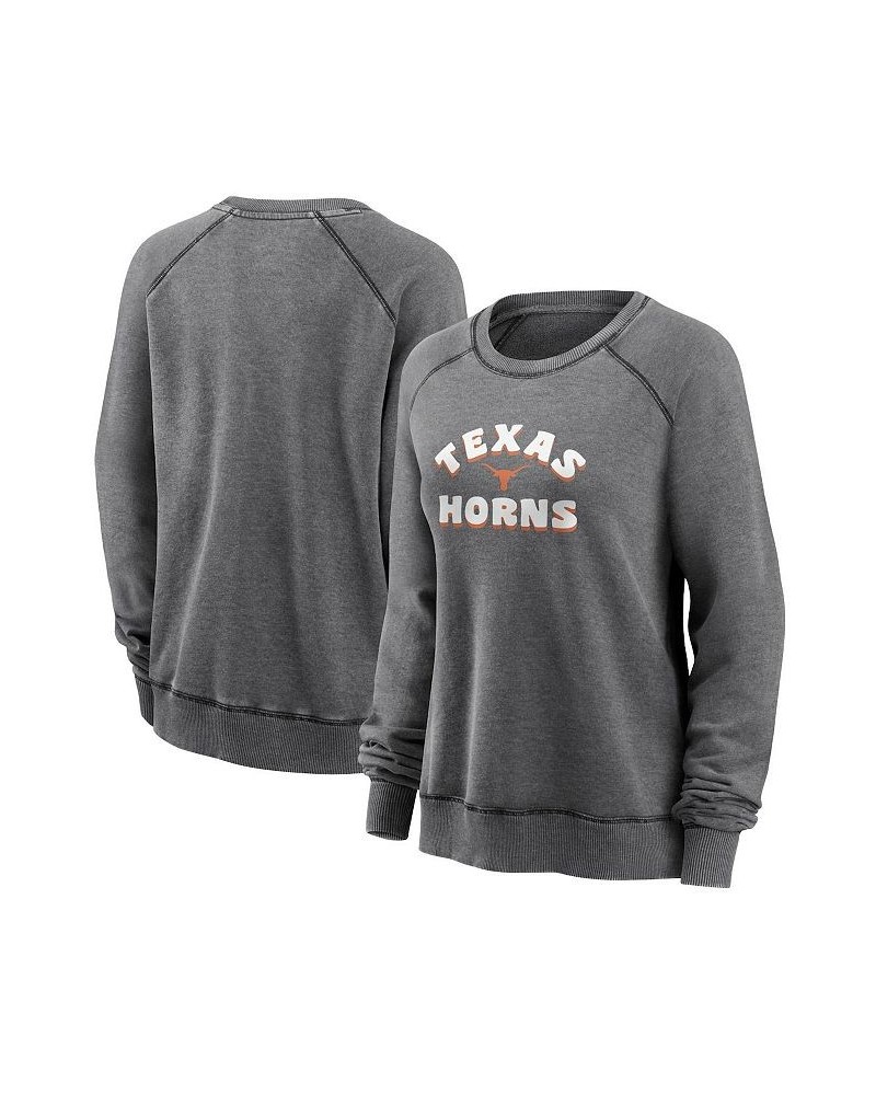 Women's Branded Heathered Charcoal Texas Longhorns French Terry Retro Raglan Pullover Sweatshirt Heathered Charcoal $27.00 Sw...