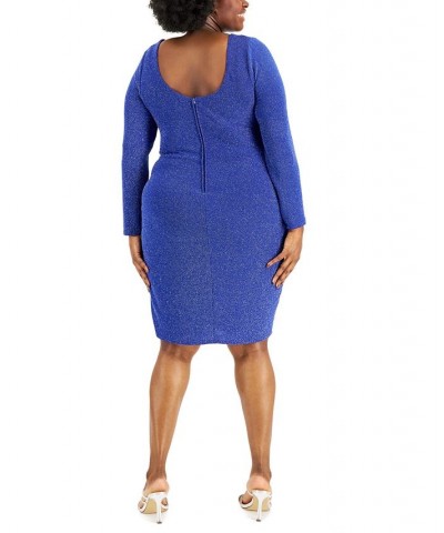 Trendy Plus Size Glitter-Knit Bodycon Dress Royal $21.49 Dresses