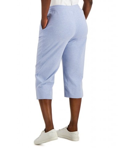 Petite Knit Drawstring Capri Pants Light Blue Heather $12.87 Pants